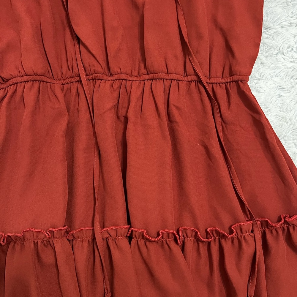 Andree By Unit Rust Peasant Mini Dress - image 6